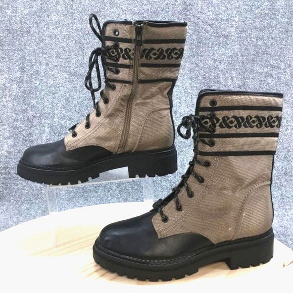 Lug Sole Combat Boots . Size: 8 . Stella Embroidered . Sam & Libby. New in Box - Picture 1 of 7